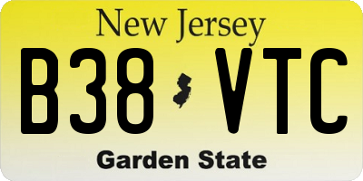 NJ license plate B38VTC