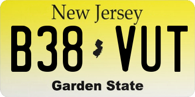 NJ license plate B38VUT
