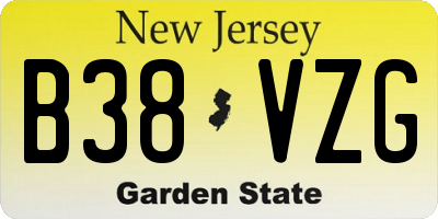 NJ license plate B38VZG