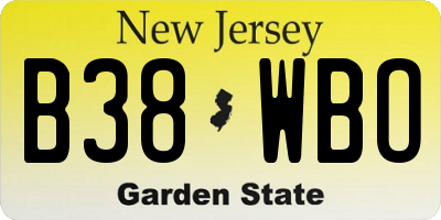 NJ license plate B38WBO
