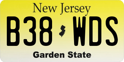 NJ license plate B38WDS