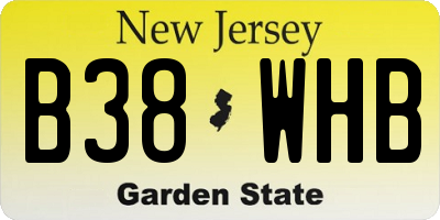 NJ license plate B38WHB