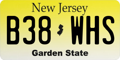 NJ license plate B38WHS