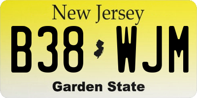 NJ license plate B38WJM