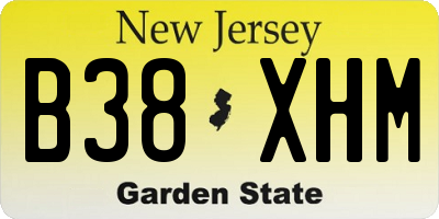 NJ license plate B38XHM