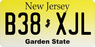 NJ license plate B38XJL