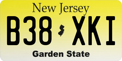 NJ license plate B38XKI