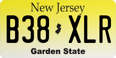 NJ license plate B38XLR