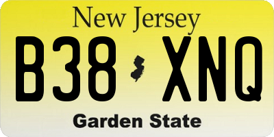 NJ license plate B38XNQ