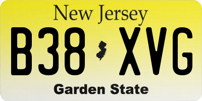 NJ license plate B38XVG