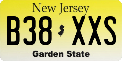 NJ license plate B38XXS