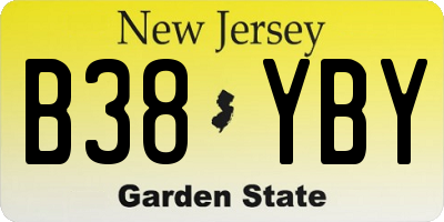 NJ license plate B38YBY
