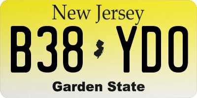 NJ license plate B38YDO