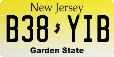 NJ license plate B38YIB