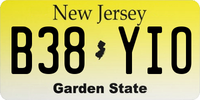 NJ license plate B38YIO