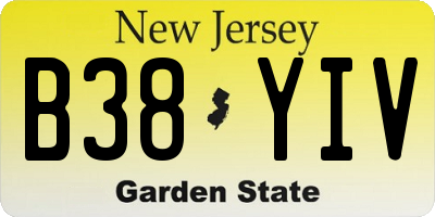NJ license plate B38YIV