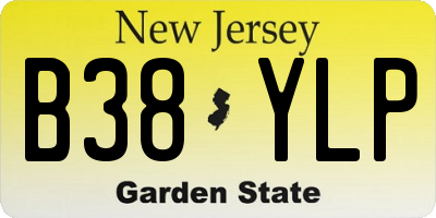 NJ license plate B38YLP