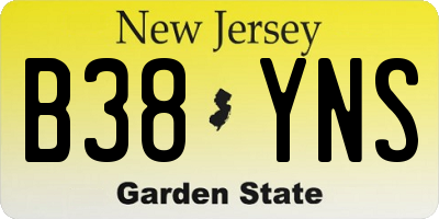 NJ license plate B38YNS