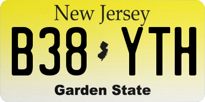 NJ license plate B38YTH