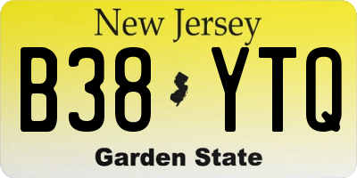 NJ license plate B38YTQ