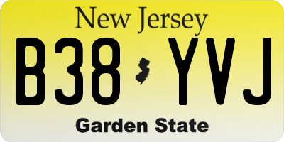 NJ license plate B38YVJ