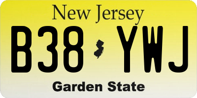 NJ license plate B38YWJ