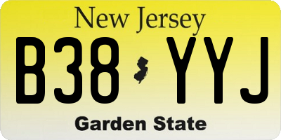 NJ license plate B38YYJ