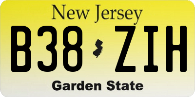 NJ license plate B38ZIH