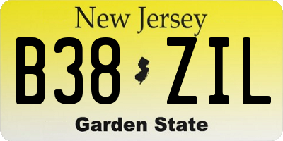 NJ license plate B38ZIL