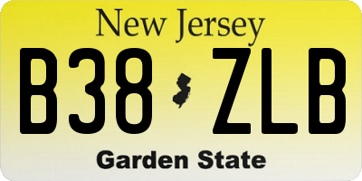 NJ license plate B38ZLB