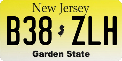 NJ license plate B38ZLH