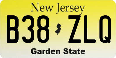 NJ license plate B38ZLQ