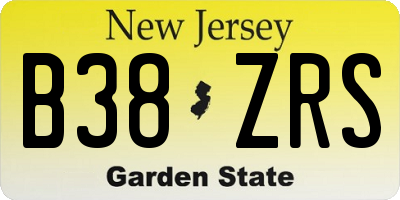 NJ license plate B38ZRS