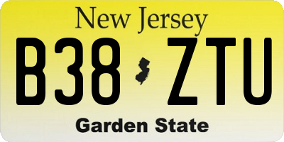 NJ license plate B38ZTU