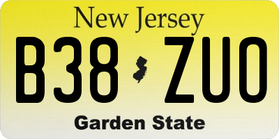 NJ license plate B38ZUO