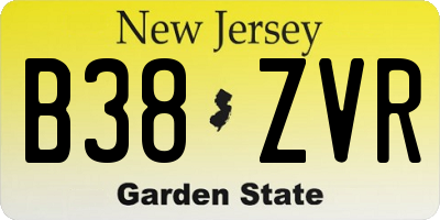 NJ license plate B38ZVR