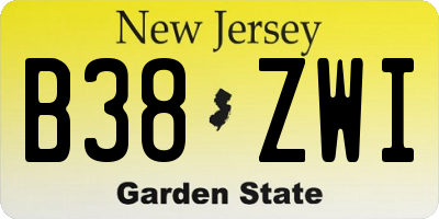 NJ license plate B38ZWI