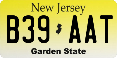 NJ license plate B39AAT