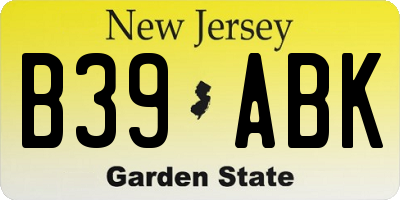 NJ license plate B39ABK
