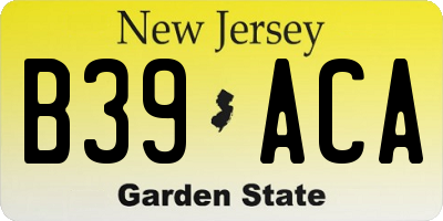 NJ license plate B39ACA