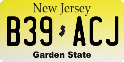 NJ license plate B39ACJ