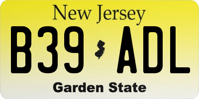 NJ license plate B39ADL