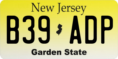 NJ license plate B39ADP