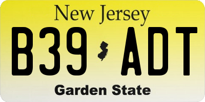 NJ license plate B39ADT