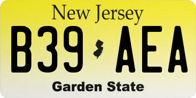 NJ license plate B39AEA