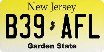 NJ license plate B39AFL