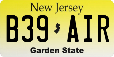 NJ license plate B39AIR