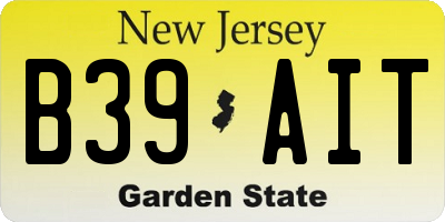 NJ license plate B39AIT