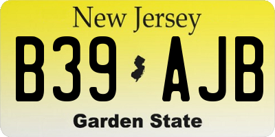 NJ license plate B39AJB