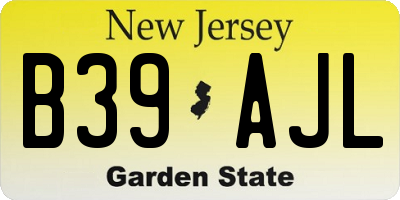 NJ license plate B39AJL
